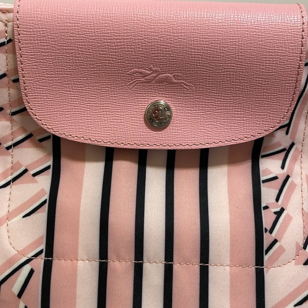 Longchamp Pink Patterned Nylon Tote Bag - Picture 2 of 15